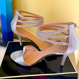 I. Miller Womens Vartan Heeled Sandals Silver